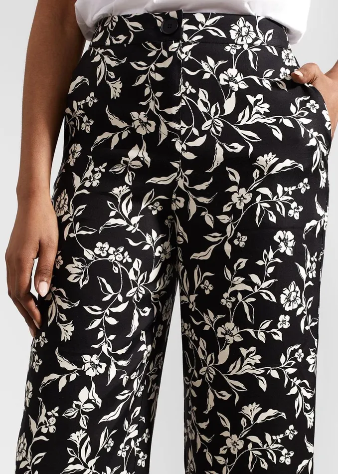 Women Trousers Hobbs Eve Crop Trousers Black Cream