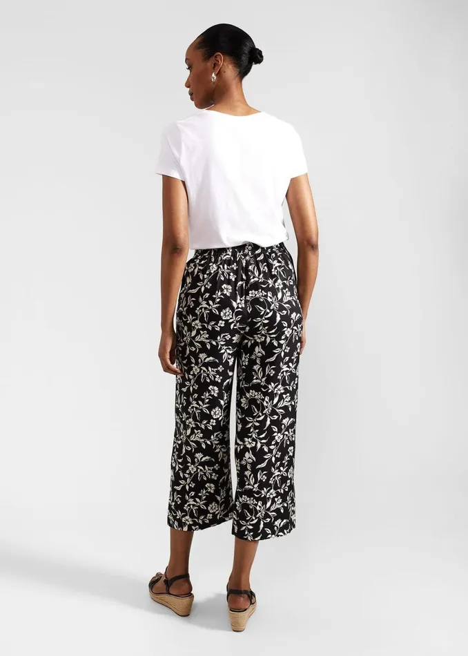 Women Trousers Hobbs Eve Crop Trousers Black Cream