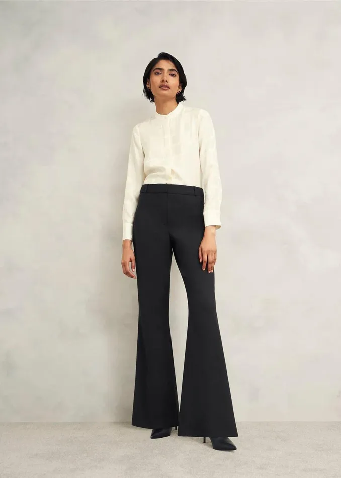 Women Trousers Hobbs Sinclair Trousers With Wool Black