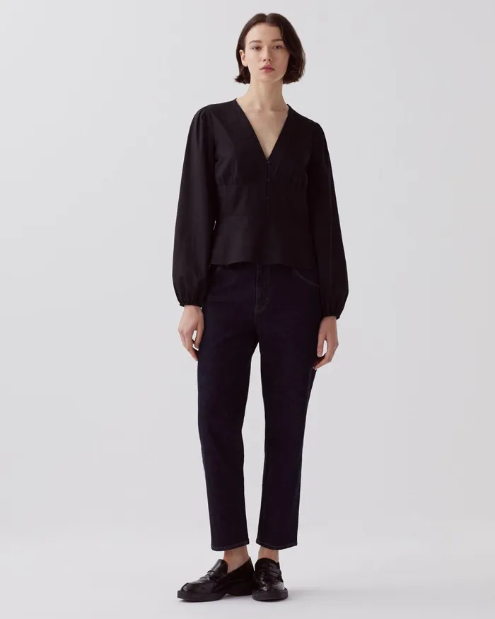 Women VNeck Cotton Blouse Black Beauty Comptoir Des Cotonniers Blouses and Shirts and Tops Women VNeck Cotton Blouse Black Beauty Comptoir Des Cotonniers Blouses and Shirts and Tops