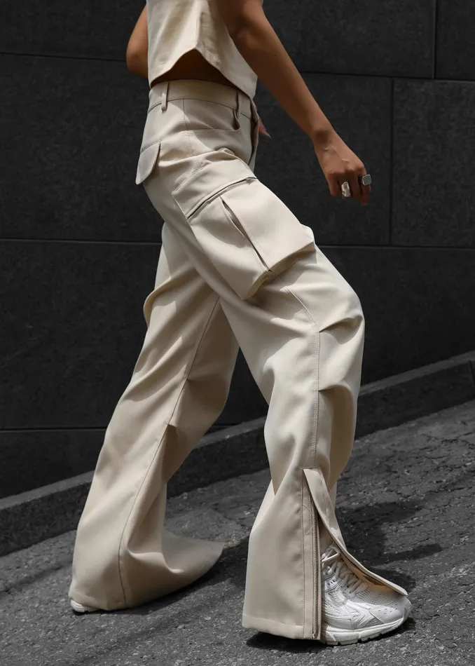 Women Valo Cargo Pants 8211 Beige The Frankie Shop Bottoms