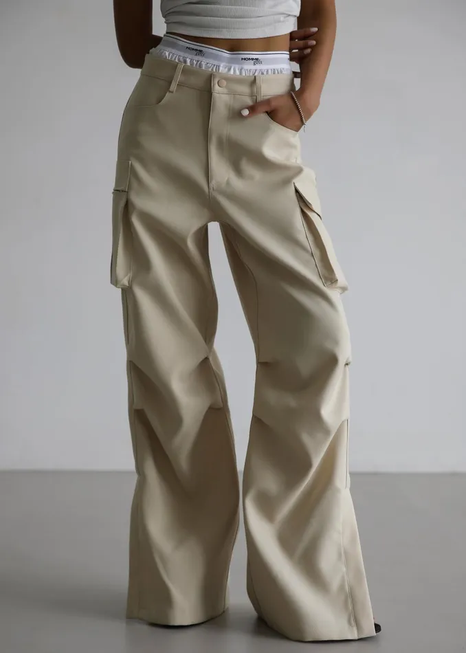 Women Valo Cargo Pants 8211 Beige The Frankie Shop Bottoms