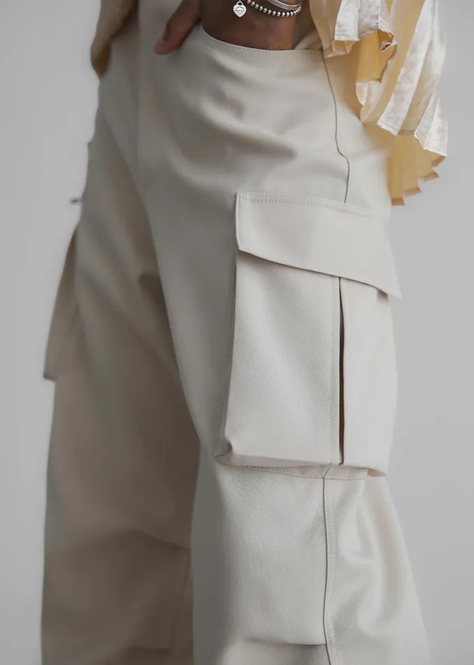 Women Valo Cargo Pants 8211 Beige The Frankie Shop Bottoms