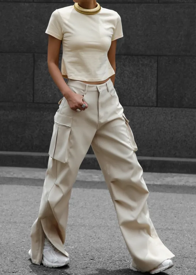 Women Valo Cargo Pants 8211 Beige The Frankie Shop Bottoms