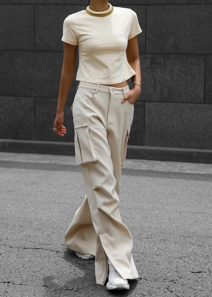 Women Valo Cargo Pants 8211 Beige The Frankie Shop Bottoms