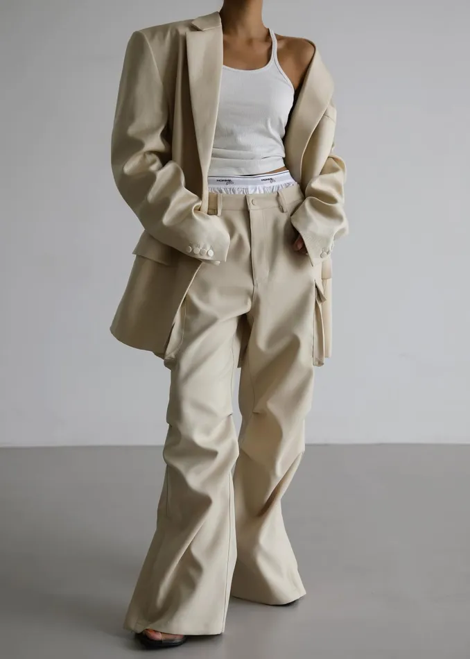 Women Valo Cargo Pants 8211 Beige The Frankie Shop Bottoms
