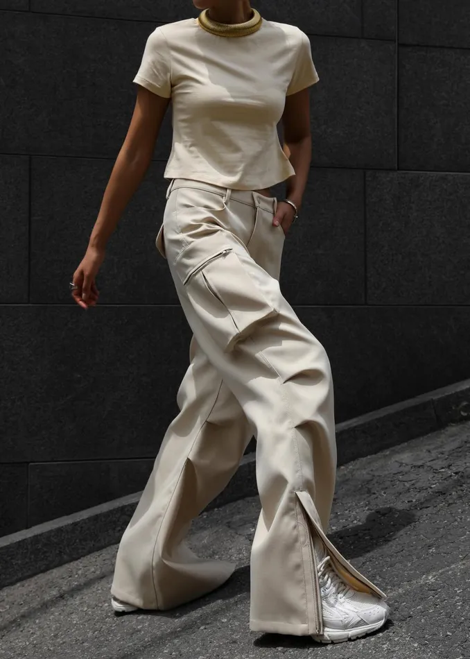 Women Valo Cargo Pants 8211 Beige The Frankie Shop Bottoms