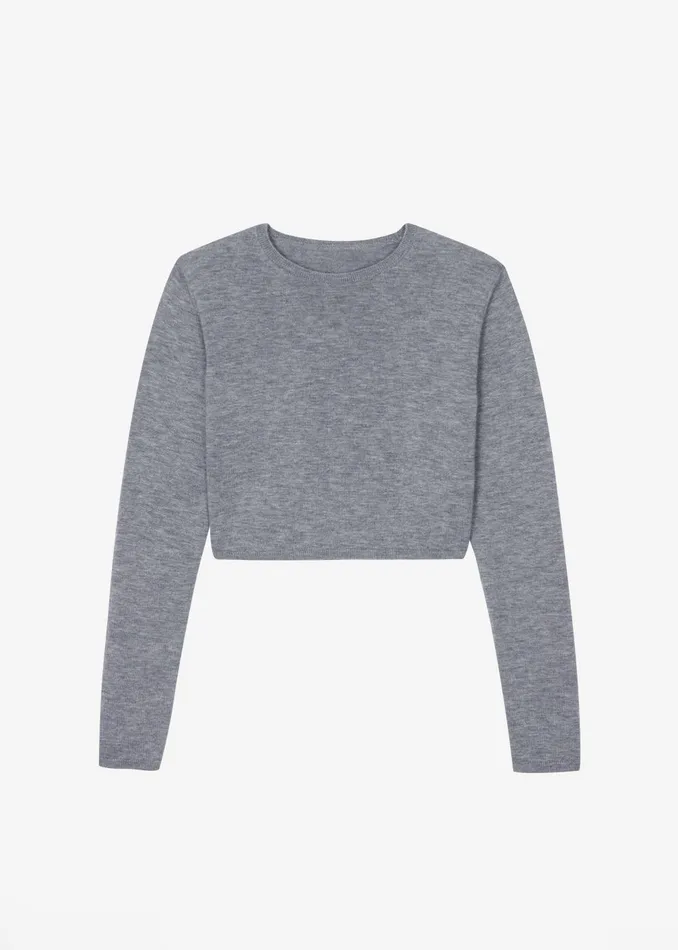 Women Veer Zip Cropped Sweater 8211 Grey The Frankie Shop Knitwear