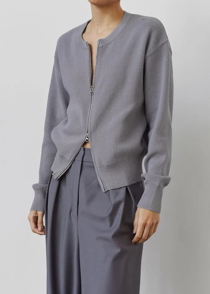 Women Veronica ZipUp Cardigan 8211 Grey The Frankie Shop Knitwear