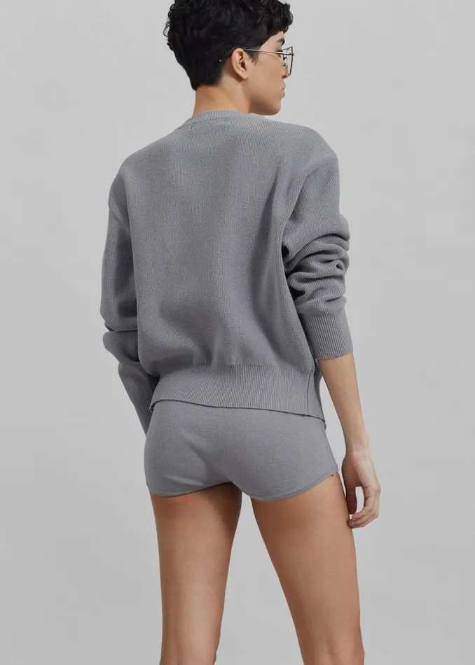 Women Veronica ZipUp Cardigan 8211 Grey The Frankie Shop Knitwear