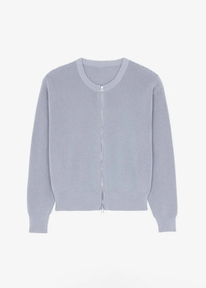 Women Veronica ZipUp Cardigan 8211 Grey The Frankie Shop Knitwear