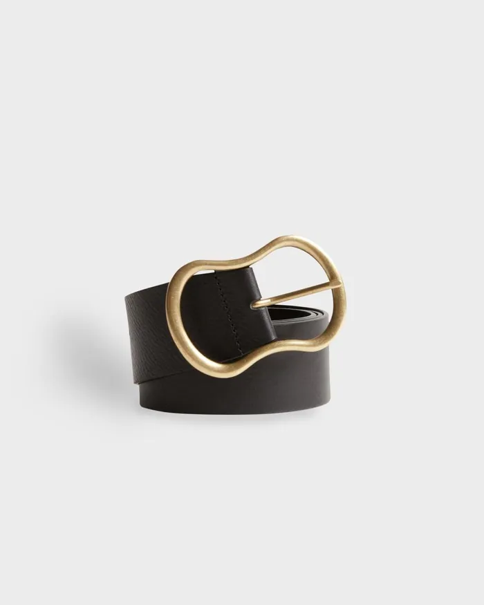 Women Wide Leather Belt Black Comptoir Des Cotonniers