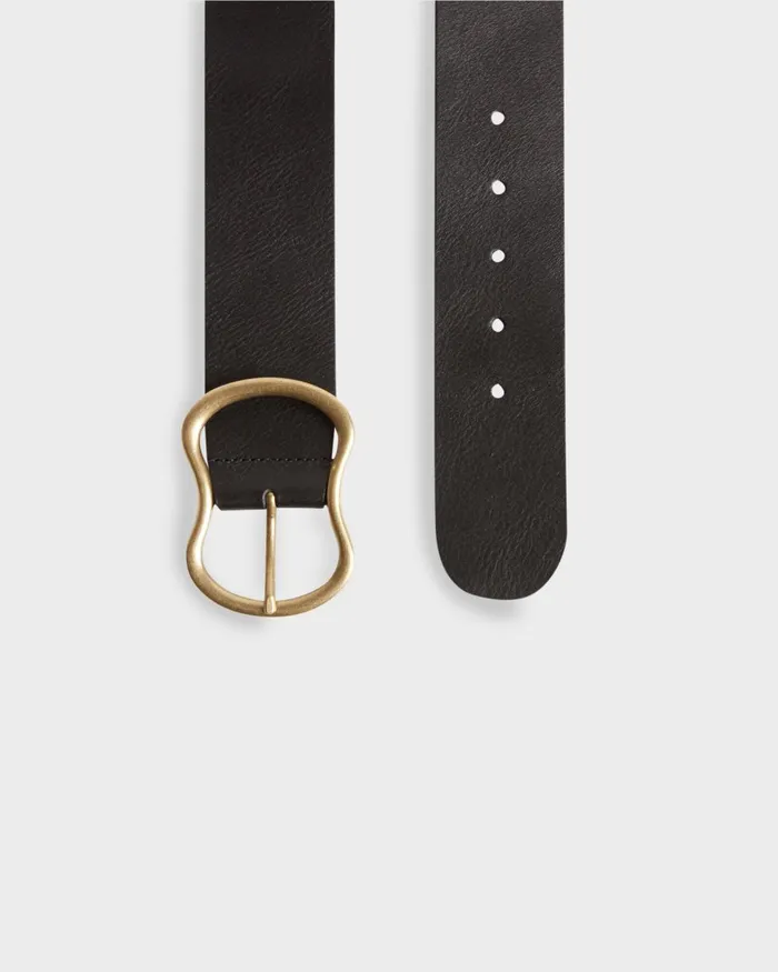 Women Wide Leather Belt Black Comptoir Des Cotonniers