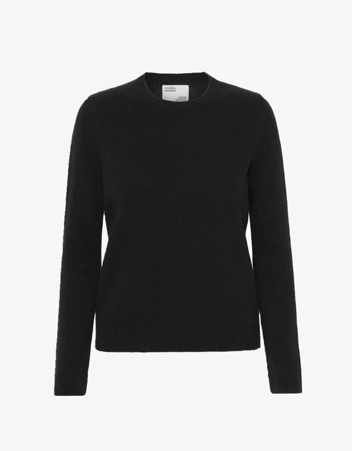 Women Women Classic Merino Wool Crew Deep Black Colorful Standard Knit Sweaters