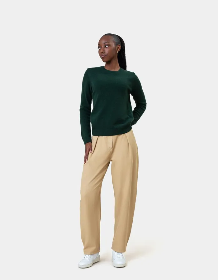 Women Women Classic Merino Wool Crew Ivory White Colorful Standard Knit Sweaters
