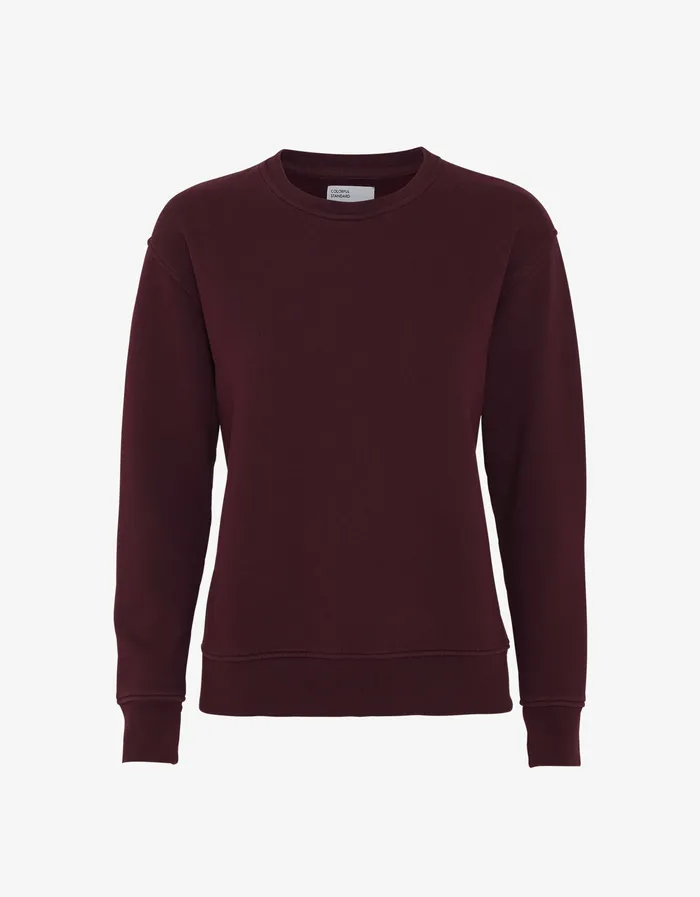 Women Women Classic Organic Crew 8211 Oxblood Red Crewneck Sweatshirts Colorfulstandard