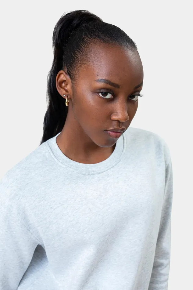 Women Women Classic Organic Crew Faded Grey Colorful Standard Crewneck Sweatshirts