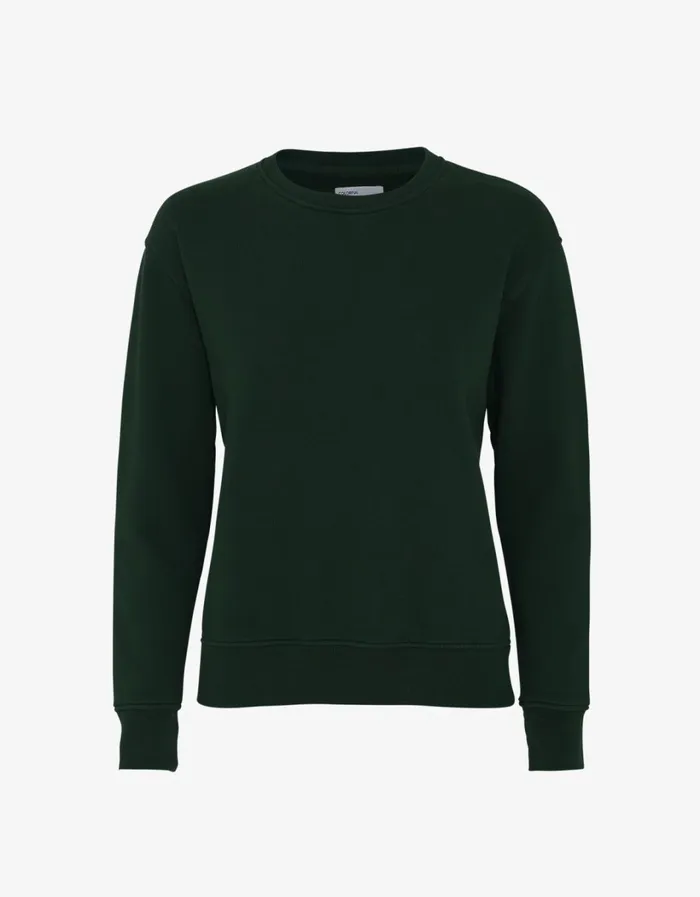 Women Women Classic Organic Crew Hunter Green Colorful Standard Crewneck Sweatshirts