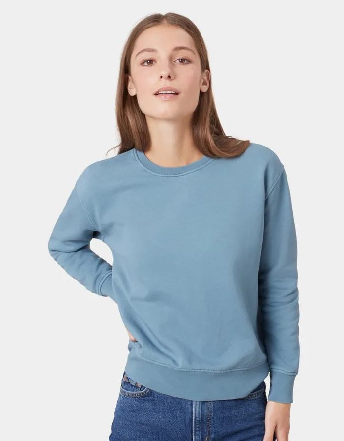 Women Women Classic Organic Crew Scarlet Red Colorful Standard Crewneck Sweatshirts