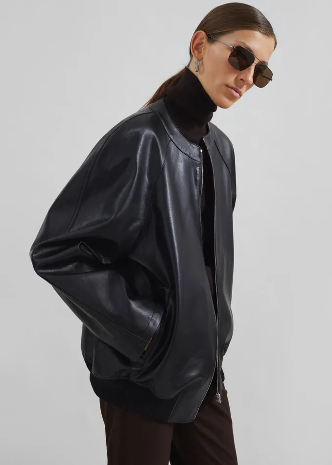 Women Xyla Faux Leather Jacket 8211 Black The Frankie Shop Outerwear