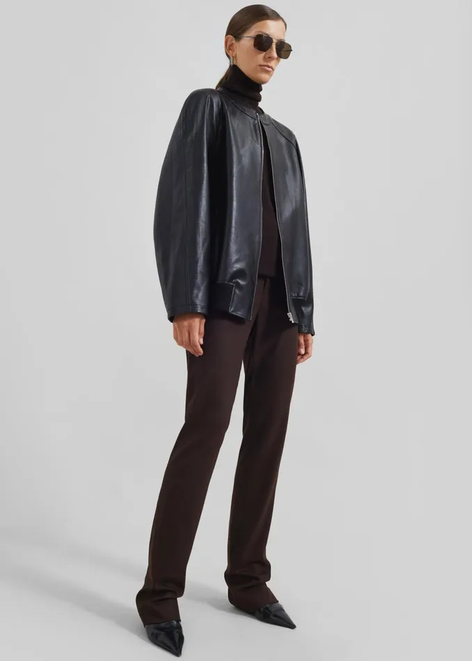 Women Xyla Faux Leather Jacket 8211 Black The Frankie Shop Outerwear