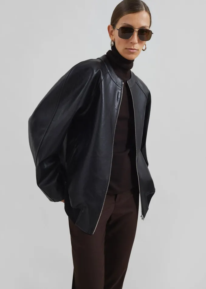 Women Xyla Faux Leather Jacket 8211 Black The Frankie Shop Outerwear