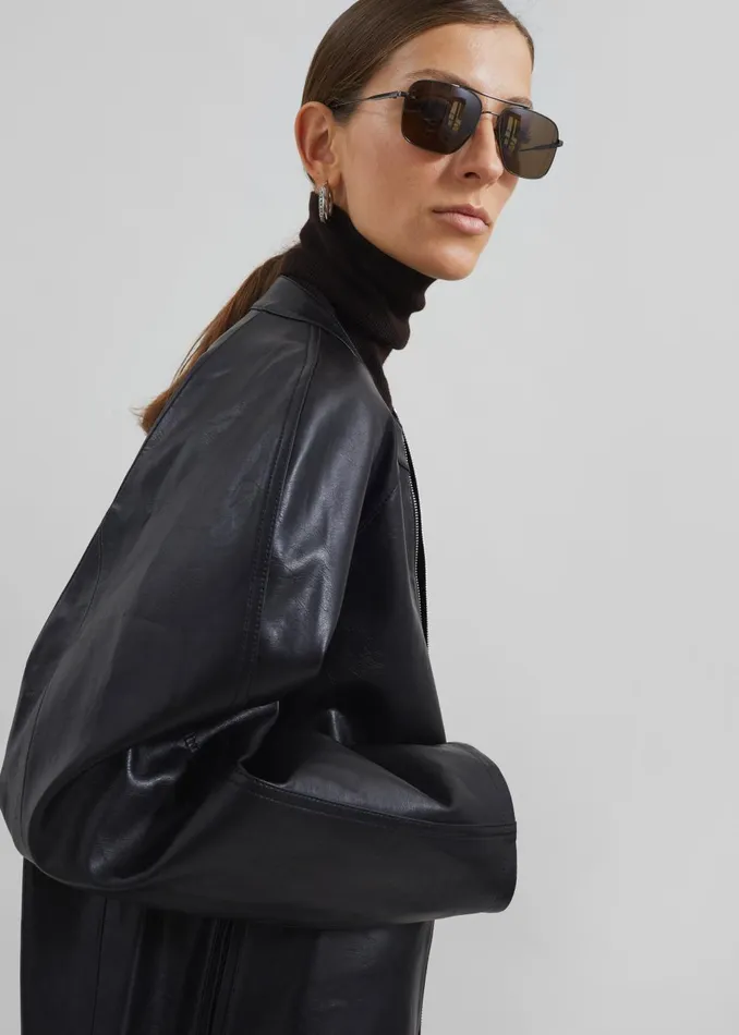Women Xyla Faux Leather Jacket 8211 Black The Frankie Shop Outerwear