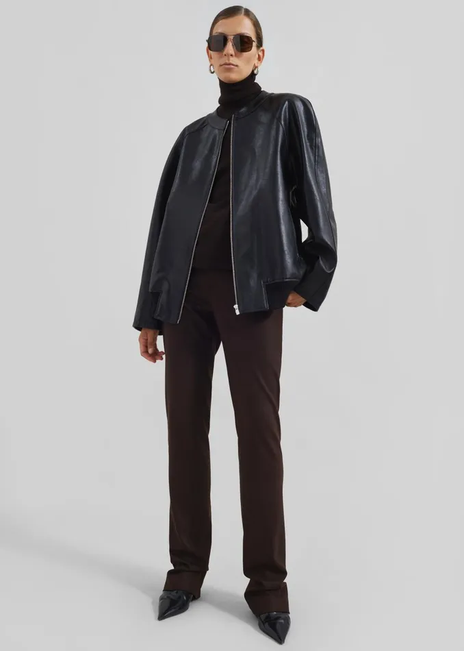 Women Xyla Faux Leather Jacket 8211 Black The Frankie Shop Outerwear