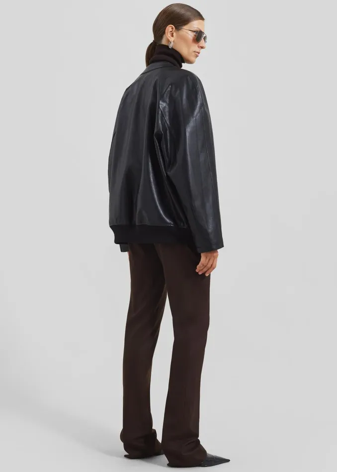 Women Xyla Faux Leather Jacket 8211 Black The Frankie Shop Outerwear