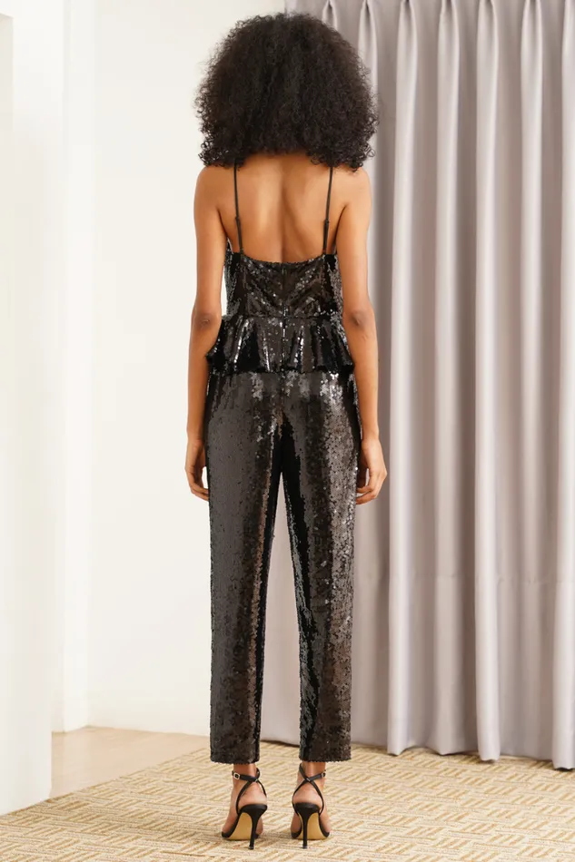 Women YUMI KIM Jumpsuits and Rompers COLLEEN JUMPSUIT Black Sequins