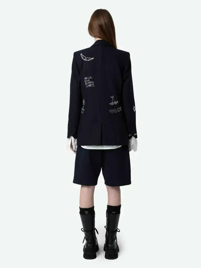 Women Zadig and Voltaire Blazers Valse Diamante Blazer Encre