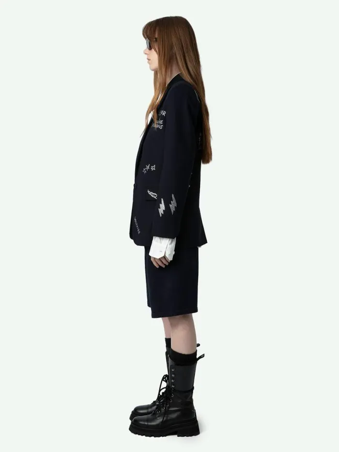 Women Zadig and Voltaire Blazers Valse Diamante Blazer Encre