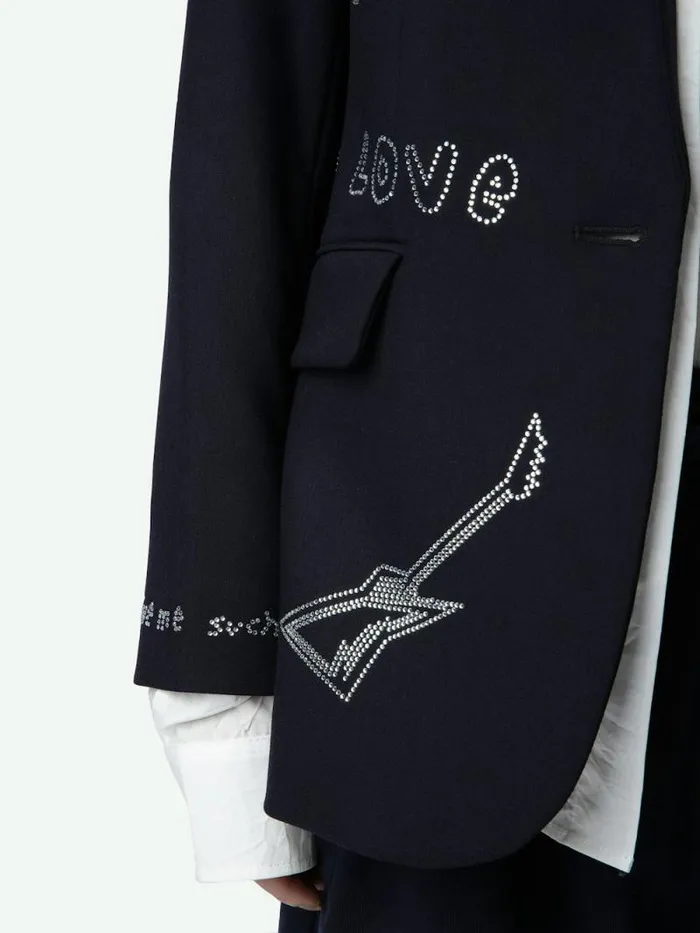 Women Zadig and Voltaire Blazers Valse Diamante Blazer Encre