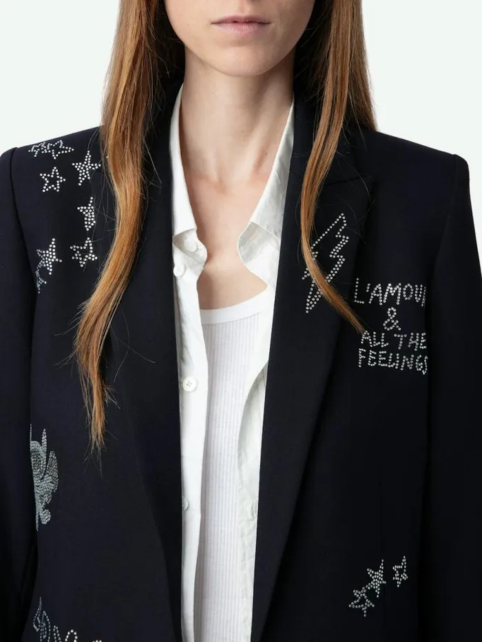 Women Zadig and Voltaire Blazers Valse Diamante Blazer Encre