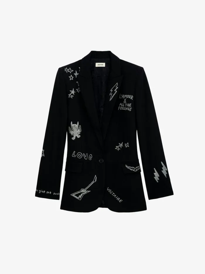 Women Zadig and Voltaire Blazers Valse Diamante Blazer Encre
