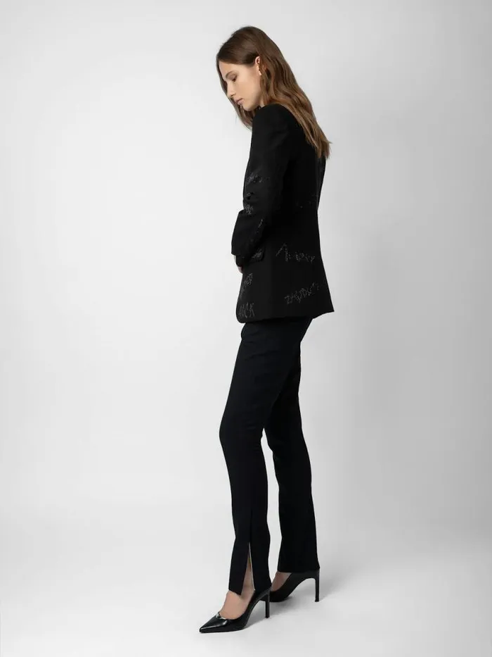 Women Zadig and Voltaire Blazers Vanille Diamant Blazer Black Women Zadig and Voltaire Blazers Vanille Diamant Blazer Black