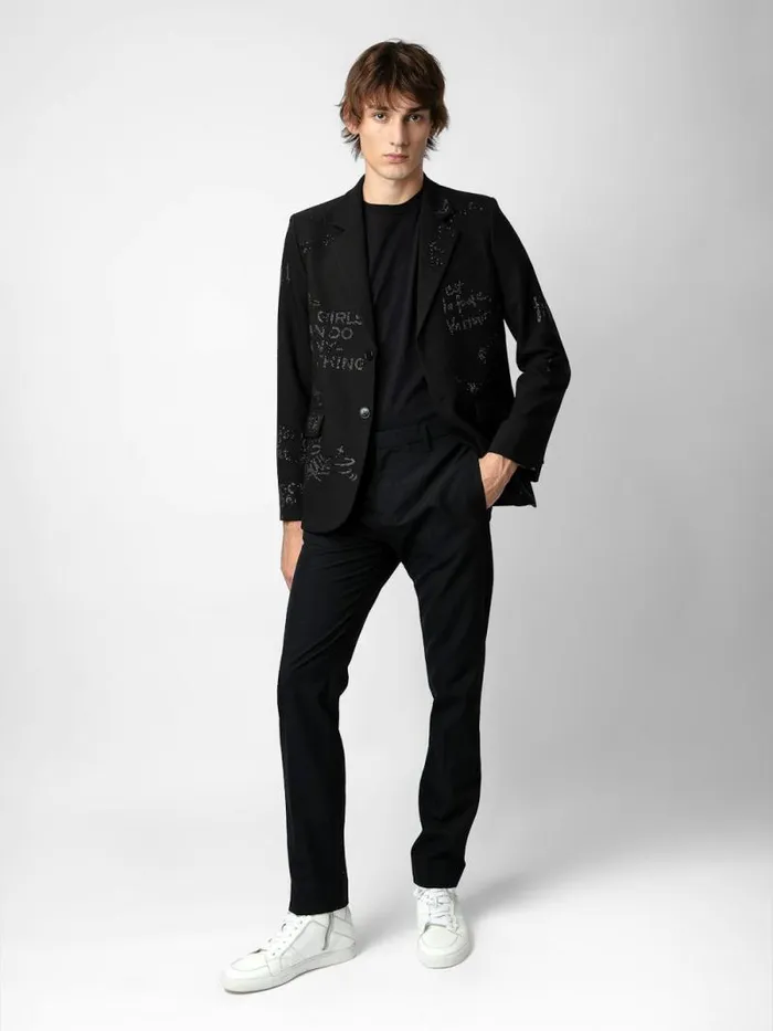 Women Zadig and Voltaire Blazers Vanille Diamant Blazer Black Women Zadig and Voltaire Blazers Vanille Diamant Blazer Black
