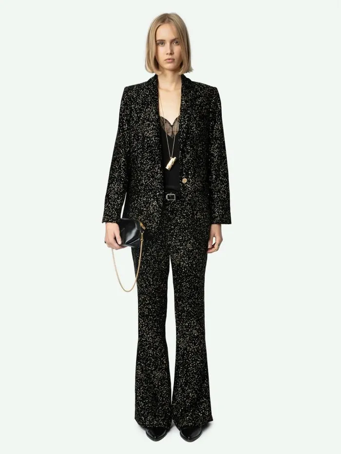 Women Zadig and Voltaire Blazers Velvet Valse Blazer Black