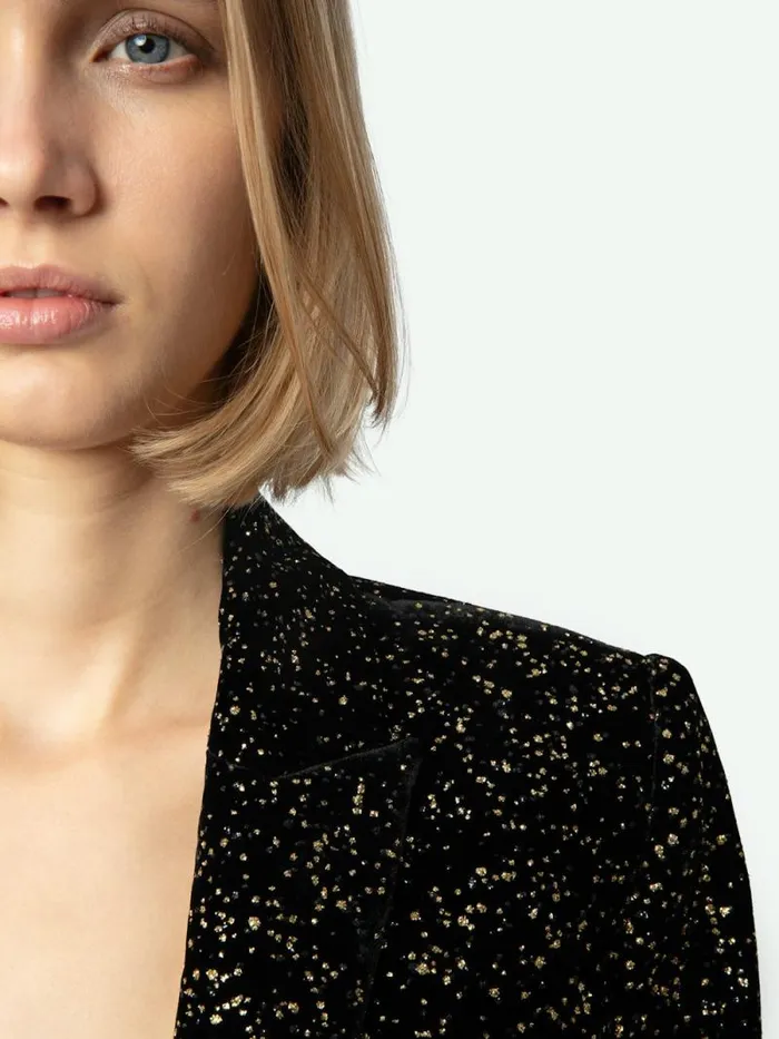 Women Zadig and Voltaire Blazers Velvet Valse Blazer Black