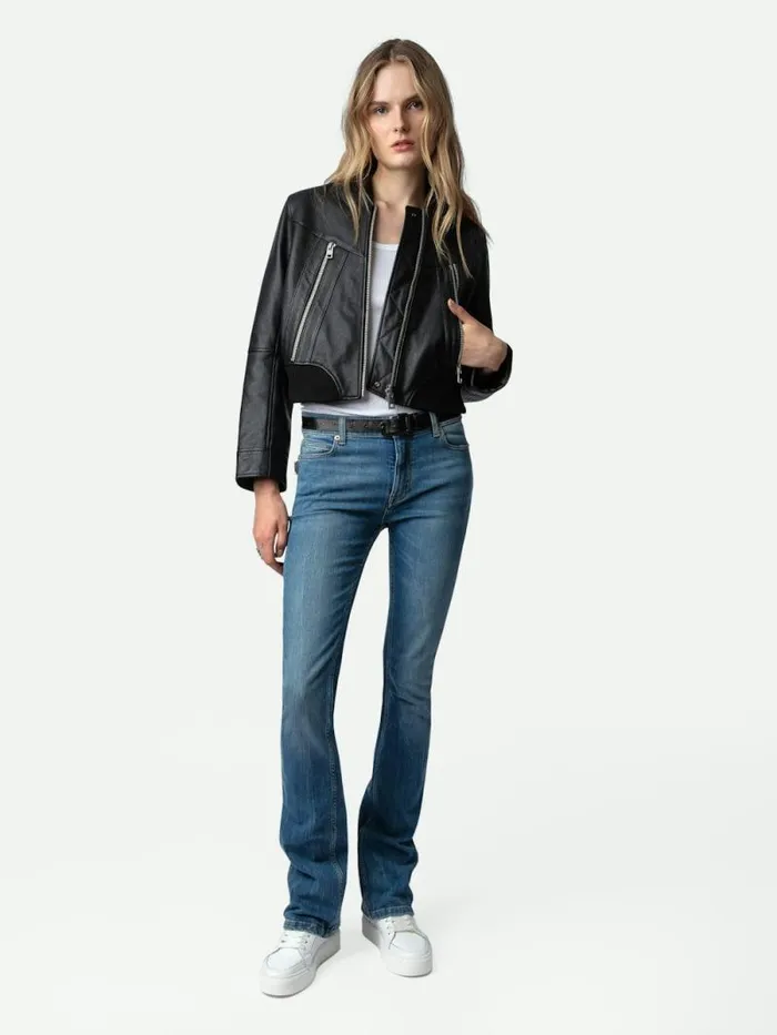 Women Zadig and Voltaire Jackets and Coats Bunta Reversible Leather Jacket Black