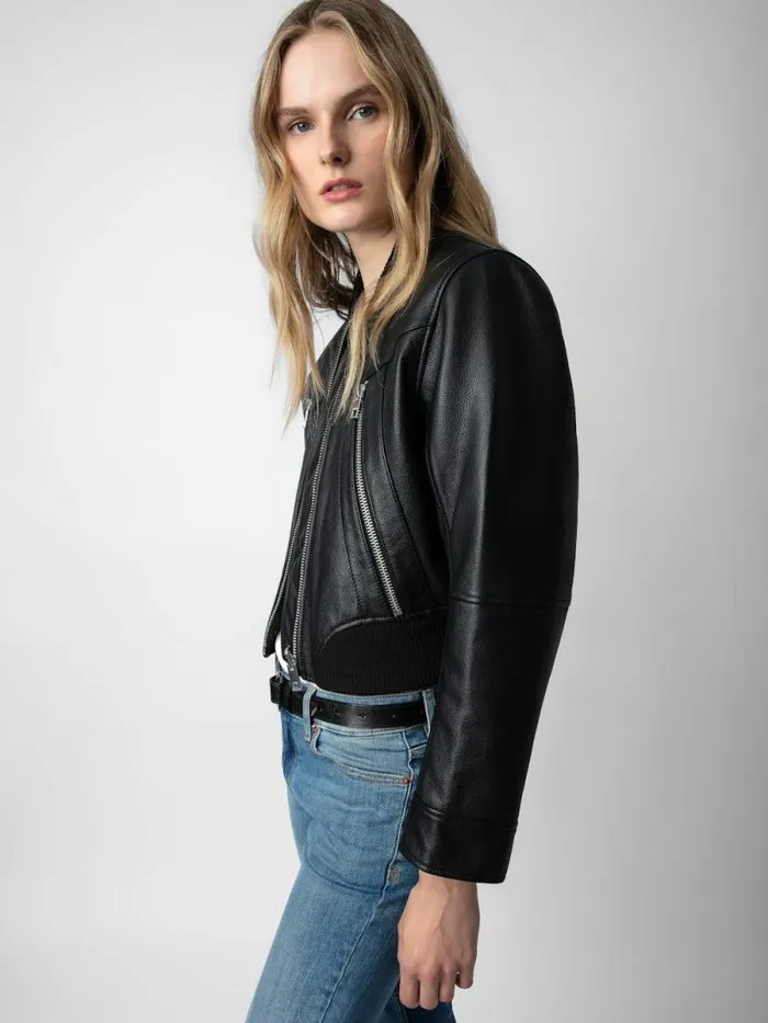 Women Zadig and Voltaire Jackets and Coats Bunta Reversible Leather Jacket Black Women Zadig and Voltaire Jackets and Coats Bunta Reversible Leather Jacket Black