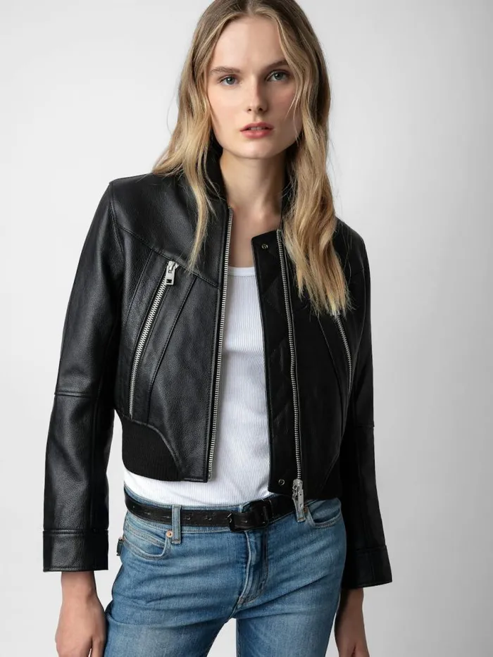 Women Zadig and Voltaire Jackets and Coats Bunta Reversible Leather Jacket Black Women Zadig and Voltaire Jackets and Coats Bunta Reversible Leather Jacket Black