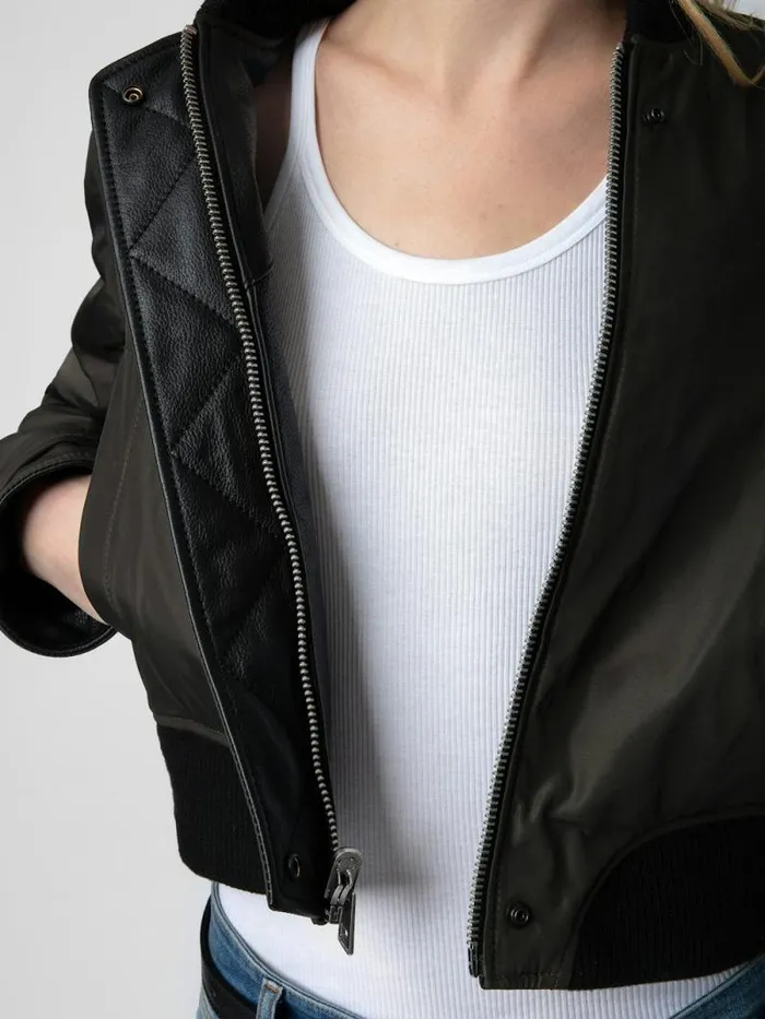 Women Zadig and Voltaire Jackets and Coats Bunta Reversible Leather Jacket Black Women Zadig and Voltaire Jackets and Coats Bunta Reversible Leather Jacket Black