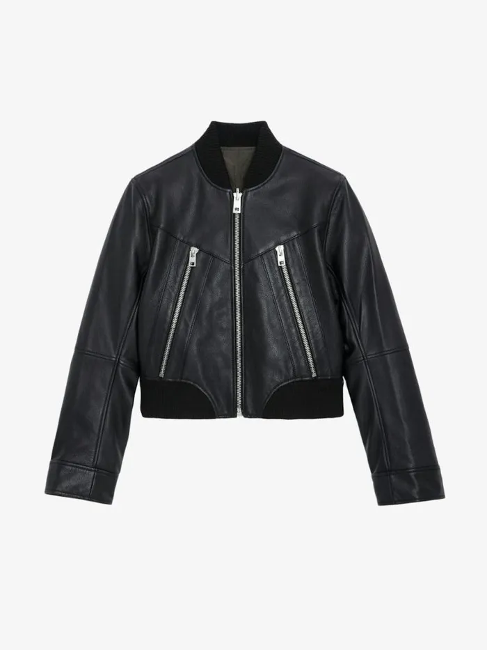 Women Zadig and Voltaire Jackets and Coats Bunta Reversible Leather Jacket Black Women Zadig and Voltaire Jackets and Coats Bunta Reversible Leather Jacket Black