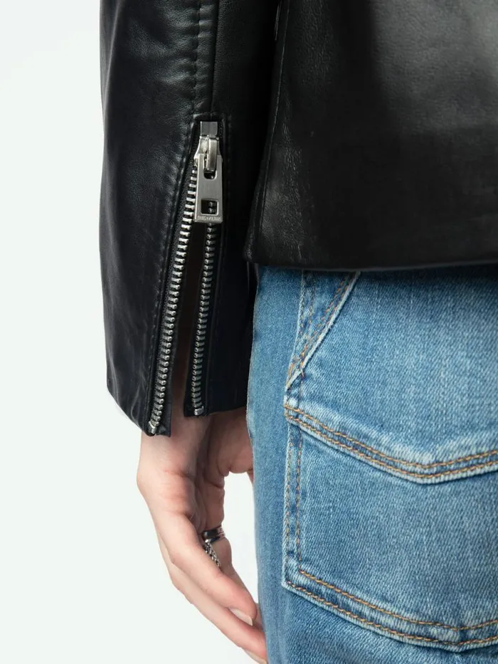 Women Zadig and Voltaire Jackets and Coats Lienna Leather Jacket Black Women Zadig and Voltaire Jackets and Coats Lienna Leather Jacket Black