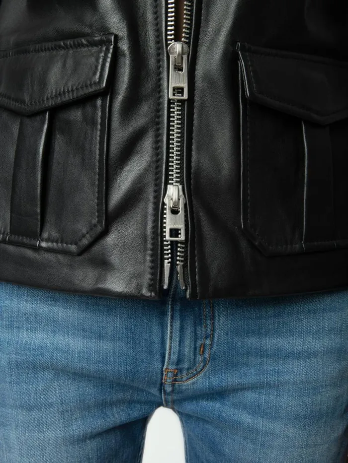 Women Zadig and Voltaire Jackets and Coats Lienna Leather Jacket Black Women Zadig and Voltaire Jackets and Coats Lienna Leather Jacket Black