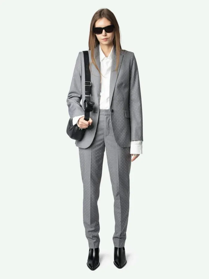 Women Zadig and Voltaire Suiting Valse Blazer Gris Chine