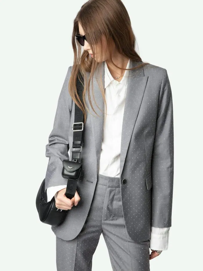 Women Zadig and Voltaire Suiting Valse Blazer Gris Chine Women Zadig and Voltaire Suiting Valse Blazer Gris Chine