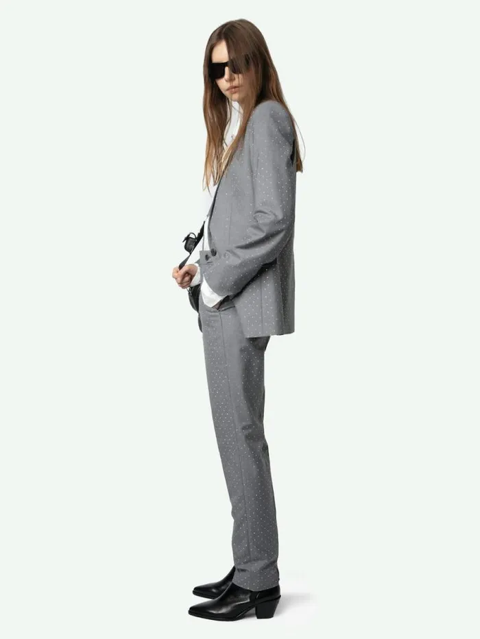 Women Zadig and Voltaire Suiting Valse Blazer Gris Chine Women Zadig and Voltaire Suiting Valse Blazer Gris Chine