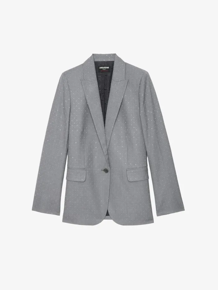 Women Zadig and Voltaire Suiting Valse Blazer Gris Chine Women Zadig and Voltaire Suiting Valse Blazer Gris Chine